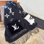 Kitlife Louis Vuitton Cold Reykjavik Scarf Black 190x46cm  - 1