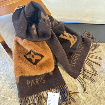 Kitlife Louis Vuitton Cold Reykjavik Scarf Brown 190x46cm