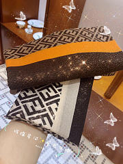 Kitlife Fendi Shining Goddess Shawl Scarf Brown & Yellow 100x200cm - 5