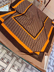 Kitlife Fendi Shining Goddess Shawl Scarf Brown & Yellow 100x200cm - 3