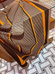 Kitlife Fendi Shining Goddess Shawl Scarf Brown & Yellow 100x200cm - 2