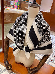 Kitlife Fendi Shining Goddess Shawl Scarf Black & White 100x200cm  - 4