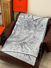 Kitlife Hermes Silk Velvet Square Scarf Grey 140x140cm - 5