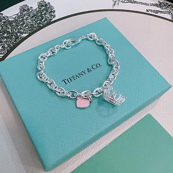 Kitlife Tiffany Heart Tag Bracelet With Crown