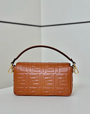 Kitlife Fendi Baguette Brown Lambskin Leather Bag 27x5x15cm - 4