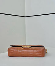 Kitlife Fendi Baguette Brown Lambskin Leather Bag 27x5x15cm - 3