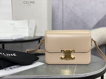 Kitlife Celine Teen Triomphe Beige Calfskin Bag 188423 18.5x14x6cm 