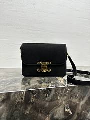 Kitlife Celine Teen Triomphe Black Suede 188423 18.5x14x6cm  - 1