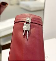 Kitlife Givenchy Shark Lock Leather Knee-high Boots In Burgundy - 5