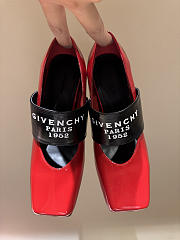 Kitlife Givenchy Sliced Square Tape Pumps In Red Patent Leather  - 6
