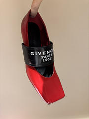 Kitlife Givenchy Sliced Square Tape Pumps In Red Patent Leather  - 4