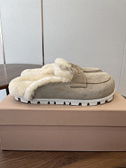 Kitlife Miu Miu 25SS Closed-toe Fur Slippers Grey - 4