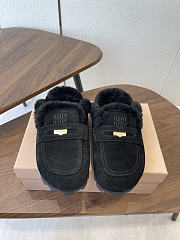 Kitlife Miu Miu 25SS Closed-toe Fur Slippers Black - 1