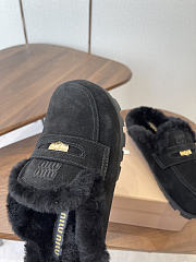 Kitlife Miu Miu 25SS Closed-toe Fur Slippers Black - 4