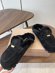 Kitlife Miu Miu 25SS Closed-toe Fur Slippers Black - 2