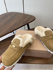Kitlife Miu Miu 25SS Closed-toe Fur Slippers Brown - 2