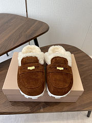 Kitlife Miu Miu 25SS Closed-toe Fur Slippers Dark Brown - 1