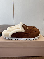 Kitlife Miu Miu 25SS Closed-toe Fur Slippers Dark Brown - 3