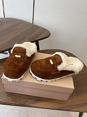 Kitlife Miu Miu 25SS Closed-toe Fur Slippers Dark Brown - 2