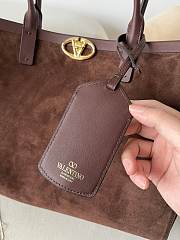 Kitlife Valentino Garavani Escape Tote Bag Brown Suede 22079L 28x38x15cm  - 2