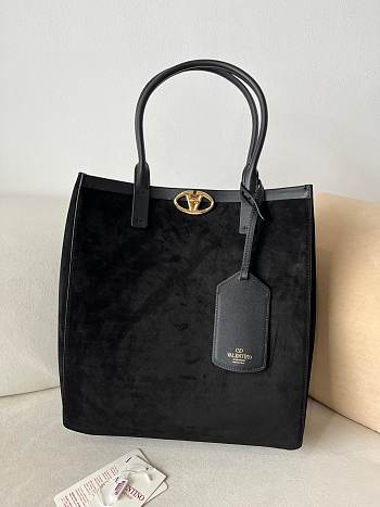 Kitlife Valentino Garavani Escape Tote Bag Black Suede 22079s 31x33x10cm