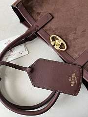 Kitlife Valentino Garavani Escape Tote Bag Brown Suede 22079s 31x33x10cm - 5