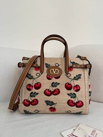Kitlife Valentino Garavani Kleine Antibes Tote Bag Mit Kirschmotiv Cherry 22x19x12cm