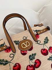Kitlife Valentino Garavani Kleine Antibes Tote Bag Mit Kirschmotiv Cherry 22x19x12cm - 3