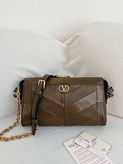 Kitlife Valentino Garavani Panthea Shoulder Bag In Grey Nappa Leather With A Chevron Pattern 24x14x6cm  - 1