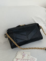 Kitlife Valentino Garavani Panthea Shoulder Bag In Black Nappa Leather With A Chevron Pattern 24x14x6cm - 2