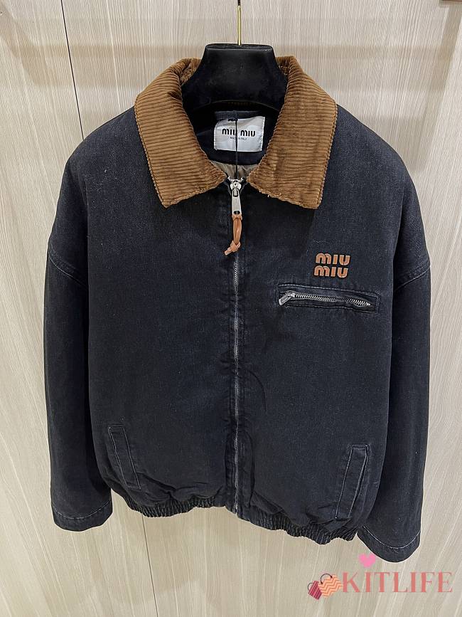 Kitlife Miu Miu Men Black Denim Blouson Jacket  - 1