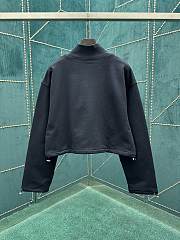 Kitlife Miu Miu Zippered Fleece Jacket Navy Blue - 3