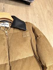 Kitlife Miu Miu Corduroy And Nappa Leather Down Jacket Beige - 3