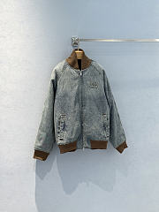 Kitlife Miu Miu Navy Blue Denim Blouson Jacket - 1