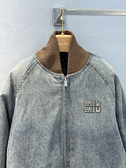 Kitlife Miu Miu Navy Blue Denim Blouson Jacket - 4