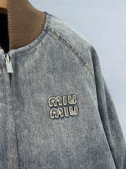 Kitlife Miu Miu Navy Blue Denim Blouson Jacket - 3
