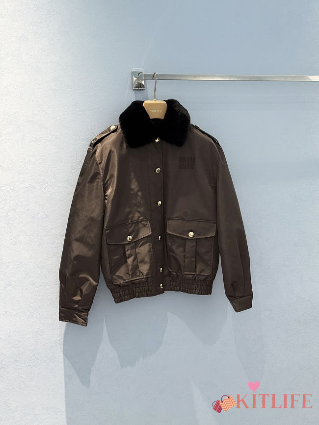 Kitlife Miu Miu Coffee Technical Gazar Blouson Jacket - 1