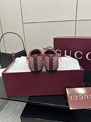 Kitlife Gucci Women's GG Crystal Horsebit Ballet Flat Red - 5