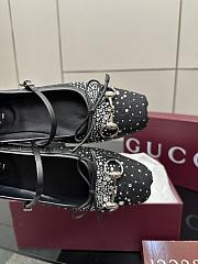 Kitlife Gucci Women's GG Crystal Horsebit Ballet Flat Black - 5