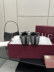 Kitlife Gucci Women's GG Crystal Horsebit Ballet Flat Black - 6