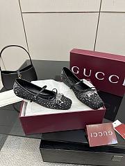 Kitlife Gucci Women's GG Crystal Horsebit Ballet Flat Black - 4