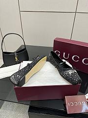 Kitlife Gucci Women's GG Crystal Horsebit Ballet Flat Black - 3