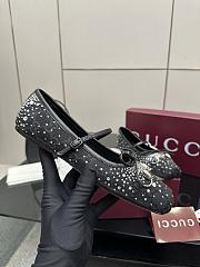 Kitlife Gucci Women's GG Crystal Horsebit Ballet Flat Black - 2