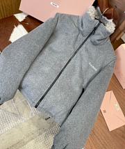 Kitlife Miu Miu Fleece Down Jacket Grey - 4