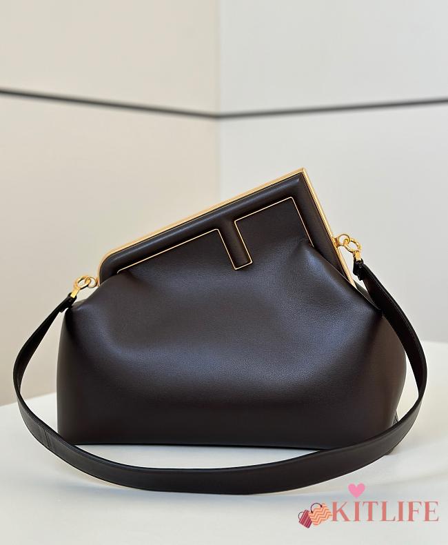 Kitlife Fendi First Bag Dark Brown 32.5x15x23.5cm - 1