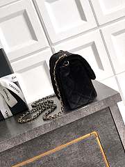 Kitlife Chanel 25B Black Velvet Bag With Rhinestone Balls AS1786 18cm  - 3