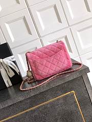 Kitlife Chanel 25B Pink Velvet Bag With Rhinestone Balls AS1786 18cm - 3