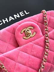Kitlife Chanel 25B Pink Velvet Bag With Rhinestone Balls AS1786 18cm - 2