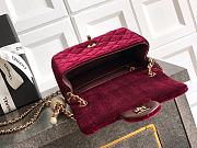 Kitlife Chanel 25B Burgundy Velvet Bag With Rhinestone Balls AS1786 18cm - 6