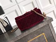 Kitlife Chanel 25B Burgundy Velvet Bag With Rhinestone Balls AS1786 18cm - 5
